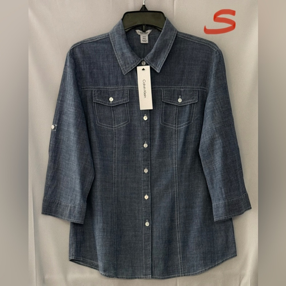 Calvin Klein Blue Cotton Shirt